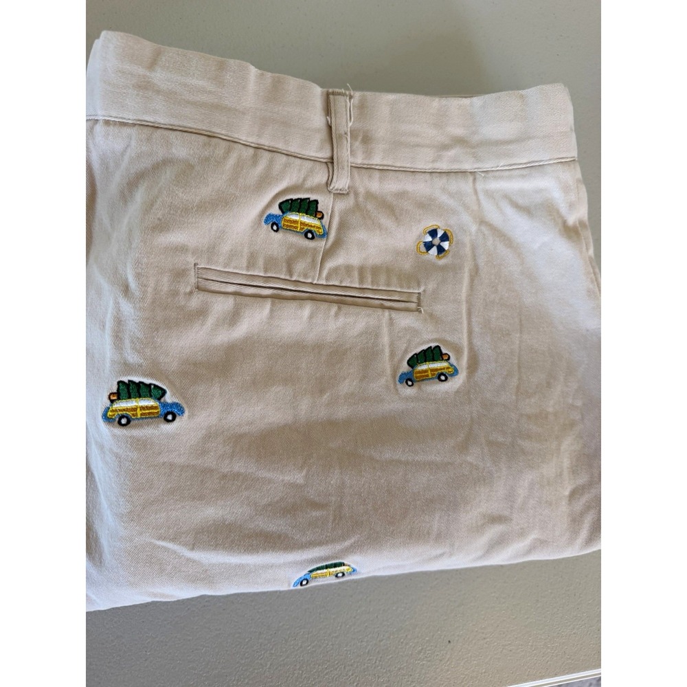 Castaway Nantucket Island Men's 42 Beige Chevy Chase Car Twill Chino Flat Front